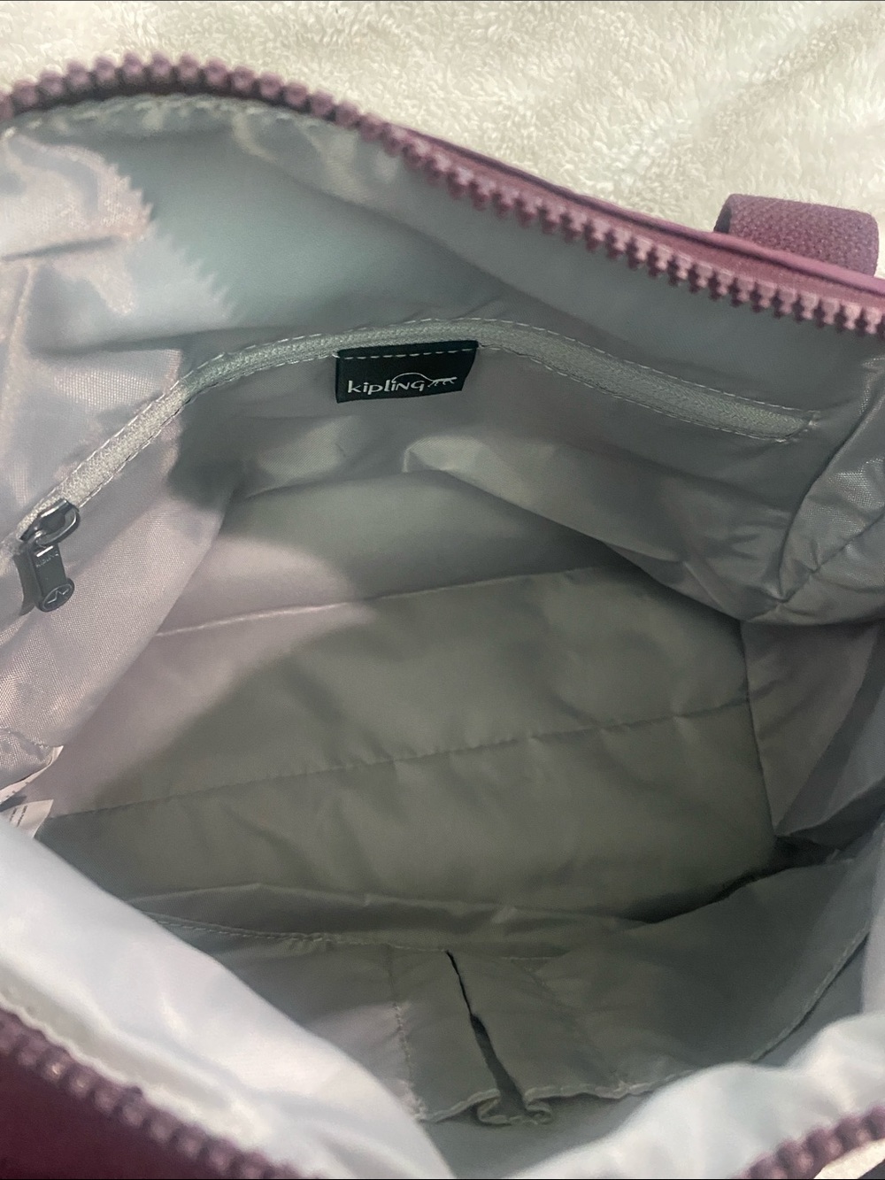 🆕Kipling Klara Satchel Tote, Color- Dark Plum Tonal - Picture 5 of 8
